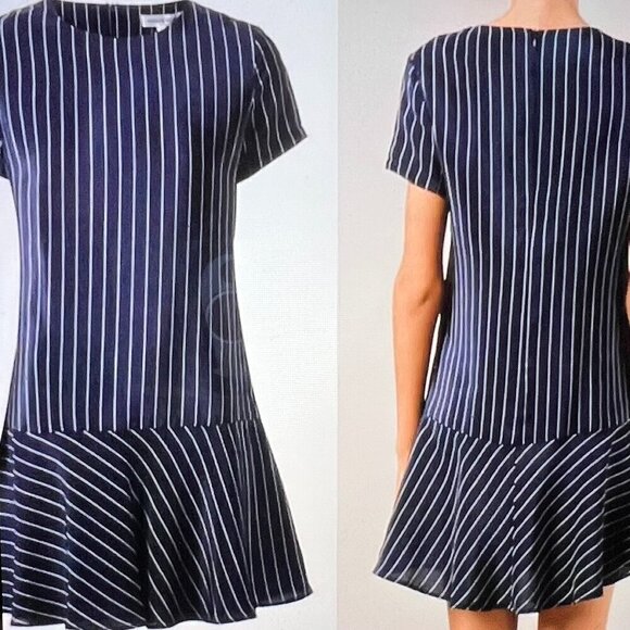 Amour Vert Dress Womens Size Medium Silk Striped Made in USA - Picture 1 of 6